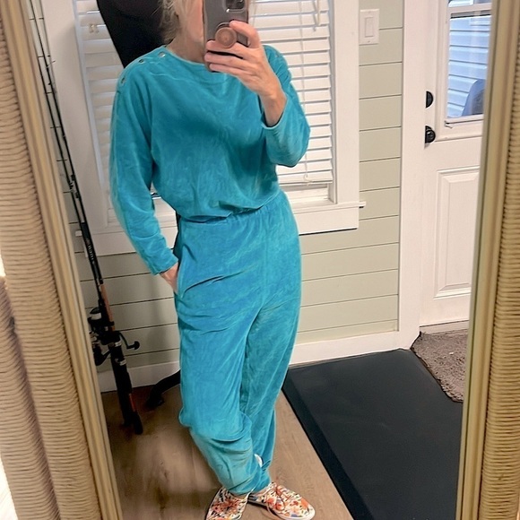 VTG I. Magnin, Truly a Piece 70βs Americana,Softest Velour,Jumpsuit,EUC,Size S - Picture 4 of 15